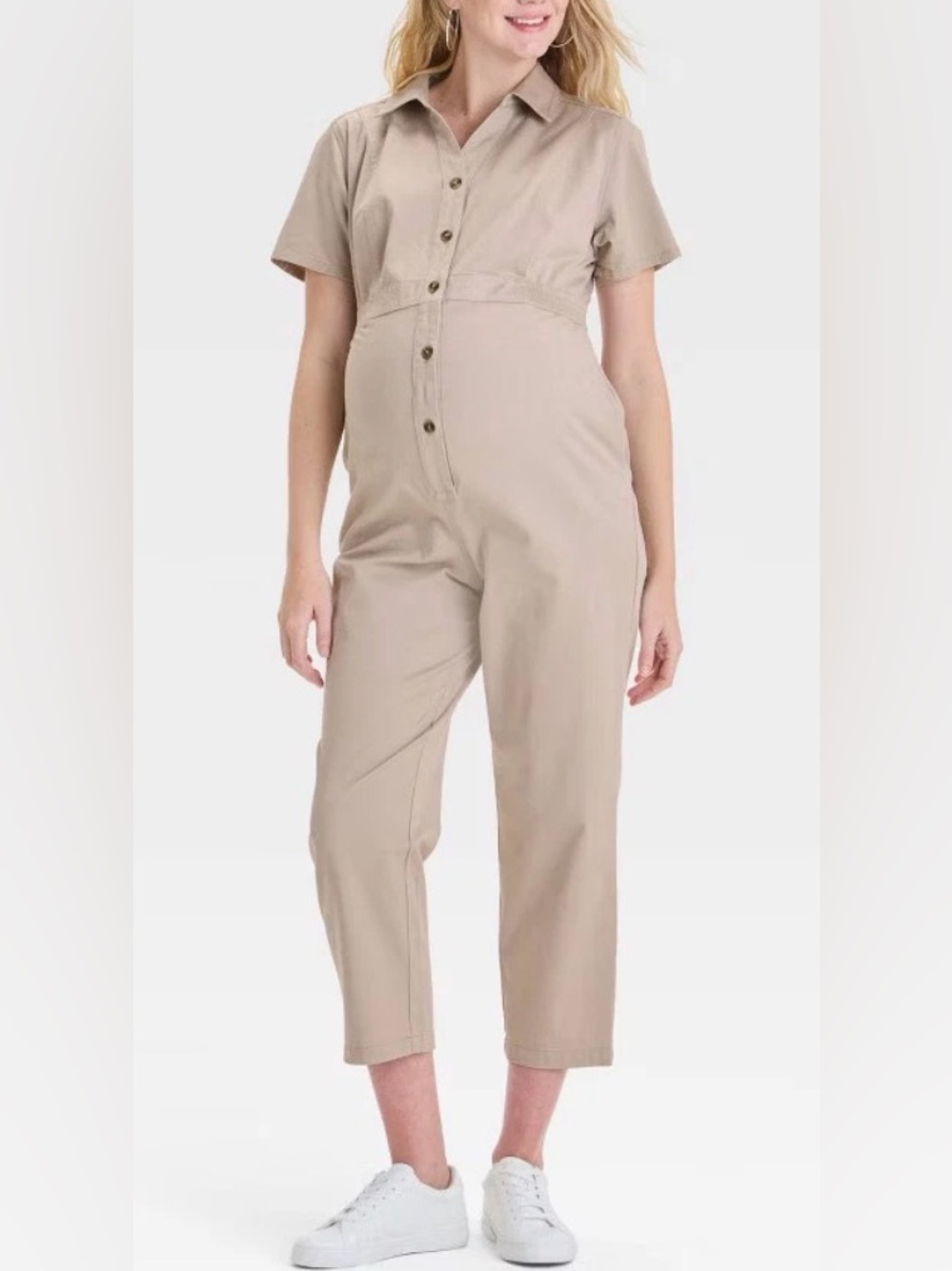 NWT Short Sleeve Utility Maternity Jumpsuit Isabel Maternity Ingrid & Isabel XL